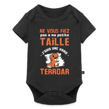 Dinosaure cadeau humour bébé enfant - terroar - Body à manches courtes Premium Bébé - noir - Devant