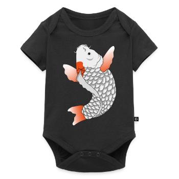 Japanischer Koi - Baby Premium Kurzarmbody - Schwarz - Vorne