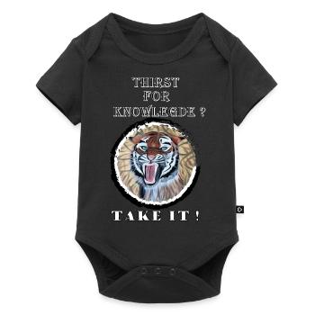 Hungry Tiger Educational Quotes - Baby Premium short-sleeve bodysuit - black - Front