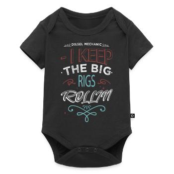 Baseball sweatshirt Baseball shirt - Baby Premium short-sleeve bodysuit - black - Front