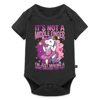 Lustiger Einhorn Spruch für Einhorn Liebhaber - Baby Premium Kurzarmbody - Schwarz - Vorne