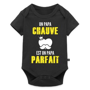 un papa chauve est un papa parfait - Body à manches courtes Premium Bébé - noir - Devant