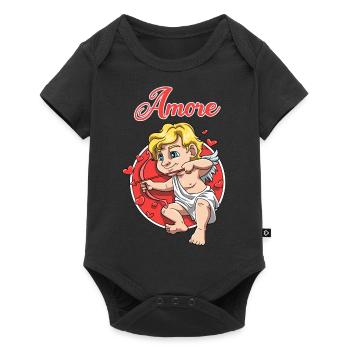 Liebesengel Zeichen der Liebe Romantik Geschenk - Baby Premium Kurzarmbody - Schwarz - Vorne