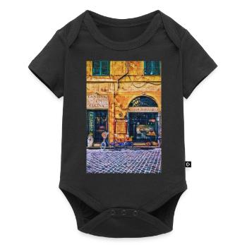 Vintage Roma Small Shops Painting Italy Lover Gift - Body à manches courtes Premium Bébé - noir - Devant