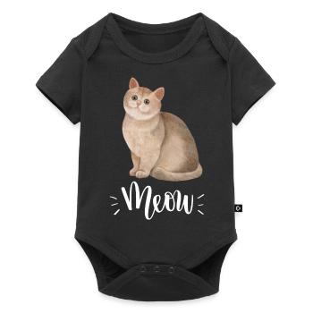 Mignon Kawaii drôle de chat disant miaulement - Body à manches courtes Premium Bébé - noir - Devant