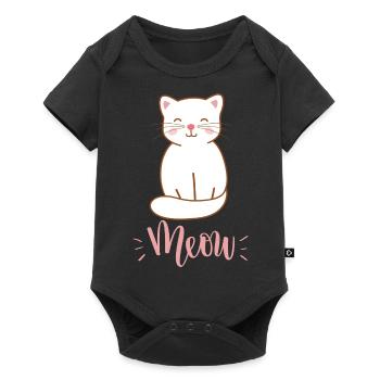 Mignon Kawaii drôle de chat disant miaulement - Body à manches courtes Premium Bébé - noir - Devant