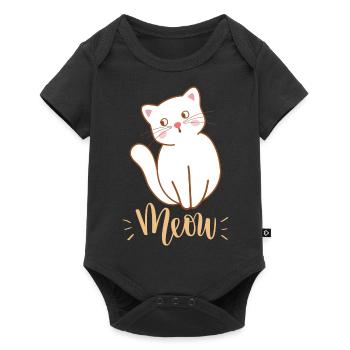 Mignon Kawaii drôle de chat disant miaulement - Body à manches courtes Premium Bébé - noir - Devant