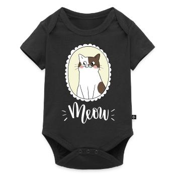 Mignon Kawaii drôle de chat disant miaulement - Body à manches courtes Premium Bébé - noir - Devant