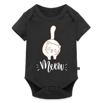 Mignon Kawaii drôle de chat disant miaulement - Body à manches courtes Premium Bébé - noir - Devant
