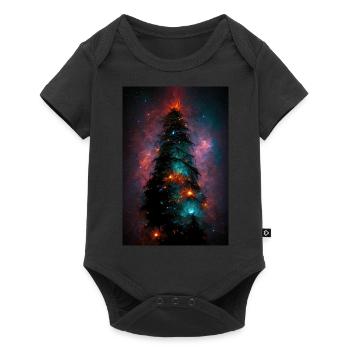 Christmas Tree in the Stars - Baby Premium short-sleeve bodysuit - black - Front