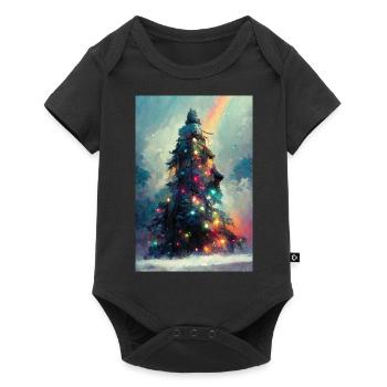 Arbre de Noël vibrant - Body à manches courtes Premium Bébé - noir - Devant