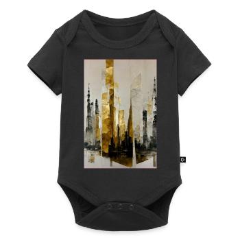 Abstract Tall Towers - Baby Premium Kurzarmbody - Schwarz - Vorne