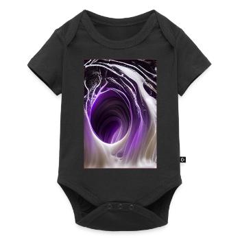 Lila Abstrakt Art - Baby Premium Kurzarmbody - Schwarz - Vorne