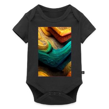 Abstract 3D Surface Background - Baby Premium Kurzarmbody - Schwarz - Vorne