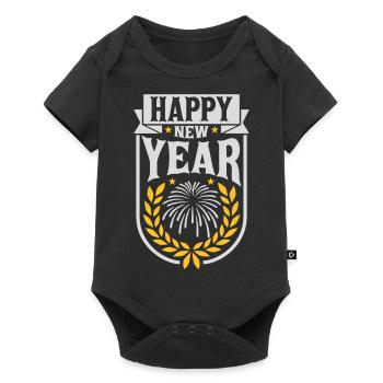 Citation Bonne année - Body à manches courtes Premium Bébé - noir - Devant