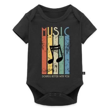 Music Sounds Better With You, With a Guitar Design - Baby Premium short-sleeve bodysuit - black - Front