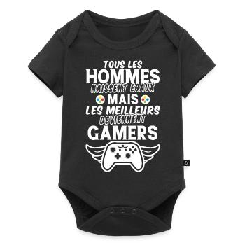 hommes naissent égaux meilleurs deviennent gamers - Body à manches courtes Premium Bébé - noir - Devant