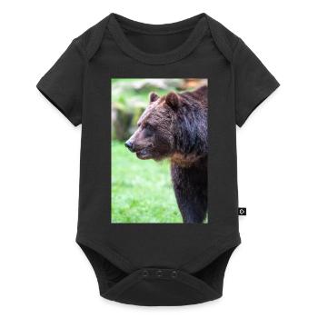 European brown bear (Braunbär) Ursus arctos - Baby Premium short-sleeve bodysuit - black - Front