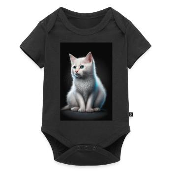 Chat blanc - Body à manches courtes Premium Bébé - noir - Devant
