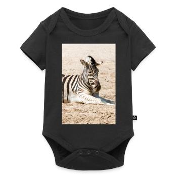 Zebra (in german Zebra or Zebras) Hippotigris - Baby Premium short-sleeve bodysuit - black - Front