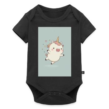 Happy baby unicorn - Baby Premium short-sleeve bodysuit - black - Front