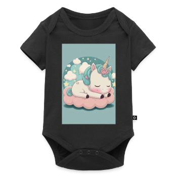 Bébé licorne - Body à manches courtes Premium Bébé - noir - Devant