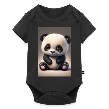 Bébé panda mignon - Body à manches courtes Premium Bébé - noir - Devant