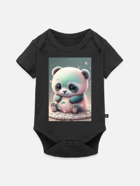 Bébé panda - Body à manches courtes Premium Bébé - noir