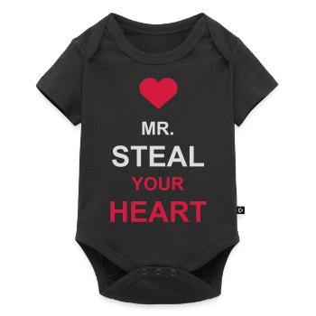 Mr steal your heart - Baby Premium short-sleeve bodysuit - black - Front
