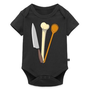 Meat Kitchen Cooking Spoon Bone Kitchen Knife - Baby Premium short-sleeve bodysuit - black - Front