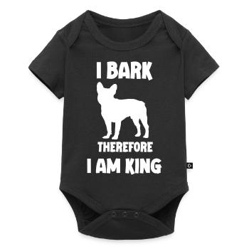 J’aboie donc je suis roi Français bouledogue blanc - Body à manches courtes Premium Bébé - noir - Devant