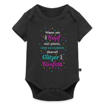Wenn mir der Kopf mal platzt - Baby Premium Kurzarmbody - Schwarz - Vorne
