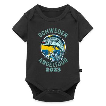Schweden Angeltour 2023 Angeln in Schweden - Baby Premium Kurzarmbody - Schwarz - Vorne