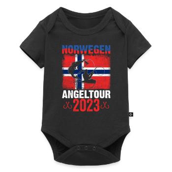Norwegen Angeltour 2023 Angeln in Norwegen - Baby Premium Kurzarmbody - Schwarz - Vorne