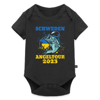 Schweden Angeltour 2023 Angeln in Schweden - Baby Premium Kurzarmbody - Schwarz - Vorne
