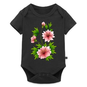 Flowers - Baby Premium short-sleeve bodysuit - black - Front