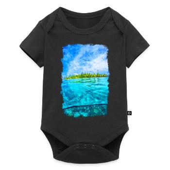 Fiji Wasser Insel Strand - Baby Premium Kurzarmbody - Schwarz - Vorne
