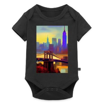 New York City Skyline - Baby Premium short-sleeve bodysuit - black - Front