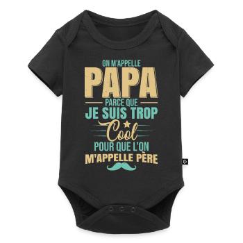On M'Appelle Papa | Cadeau Fête Des Pères - Body à manches courtes Premium Bébé - noir - Devant
