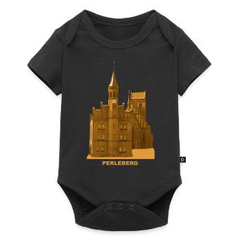 Perleberg Roland Rathaus Prignitz Brandenburg - Baby Premium Kurzarmbody - Schwarz - Vorne