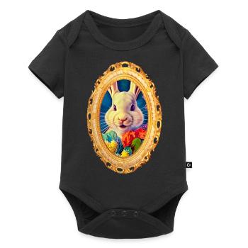 Niedliches Häschen - Baby Premium Kurzarmbody - Schwarz - Vorne