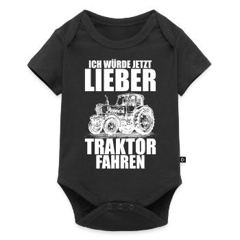 Landwirt Bauer Farmer - Baby Premium Kurzarmbody - Schwarz - Vorne
