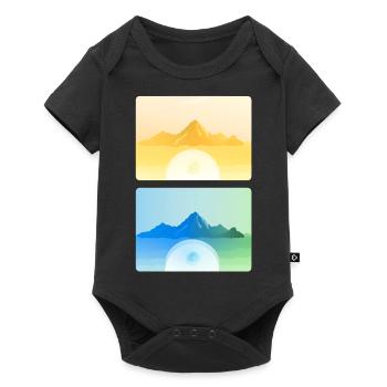 Gebirgslandschaft Geometrische Kunst - Baby Premium Kurzarmbody - Schwarz - Vorne