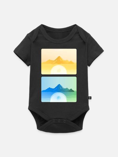 Gebirgslandschaft Geometrische Kunst - Baby Premium Kurzarmbody - Schwarz