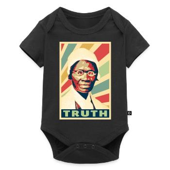 Sojourner Wahrheit Vintage Farben - Baby Premium Kurzarmbody - Schwarz - Vorne