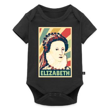 Elizabeth Queen of Inglaterra colores vintage - Body à manches courtes Premium Bébé - noir - Devant