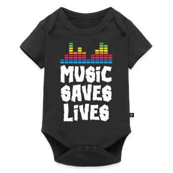 La musique sauve des vies - Body à manches courtes Premium Bébé - noir - Devant