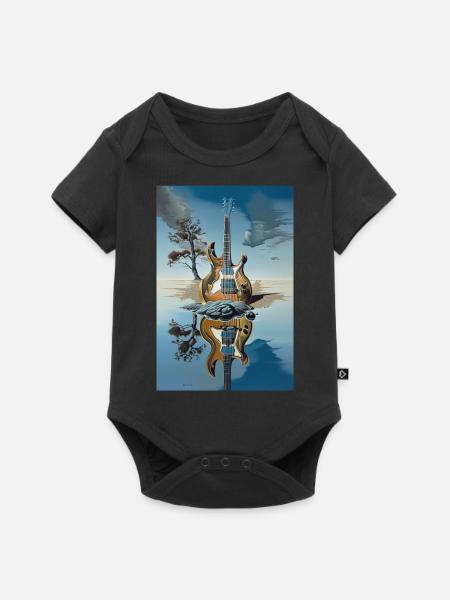 Woestijn Rhapsody - Premium babyrompertje met korte mouwen  - zwart