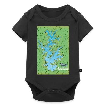 Carte rétro du lac Norman Caroline du Sud - Body à manches courtes Premium Bébé - noir - Devant