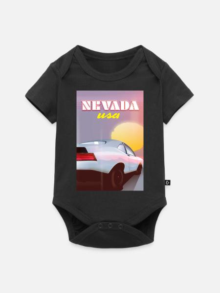 Nevada USA Oldtimer - Baby Premium Kurzarmbody - Schwarz